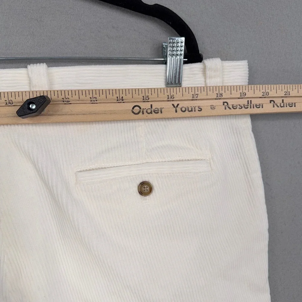 Brooks Brothers Pants Mens W38 L32 White Corduroy Clark Fit Preppy Classic
